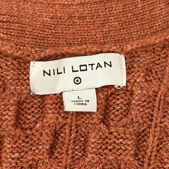 Nili Lotan Women's Rust Cable Knit Cardigan - Picture 7 of 8